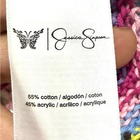 Jessica Simpson paisley purple combo Multicolor Zigzag kimono Cardigan S/M - Picture 4 of 9